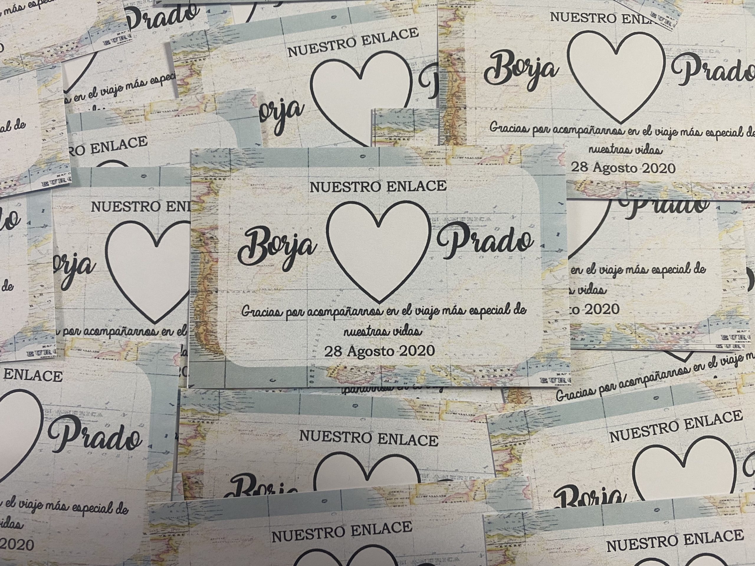 Tarjeta de agradecimiento mapa azul SIN gominola