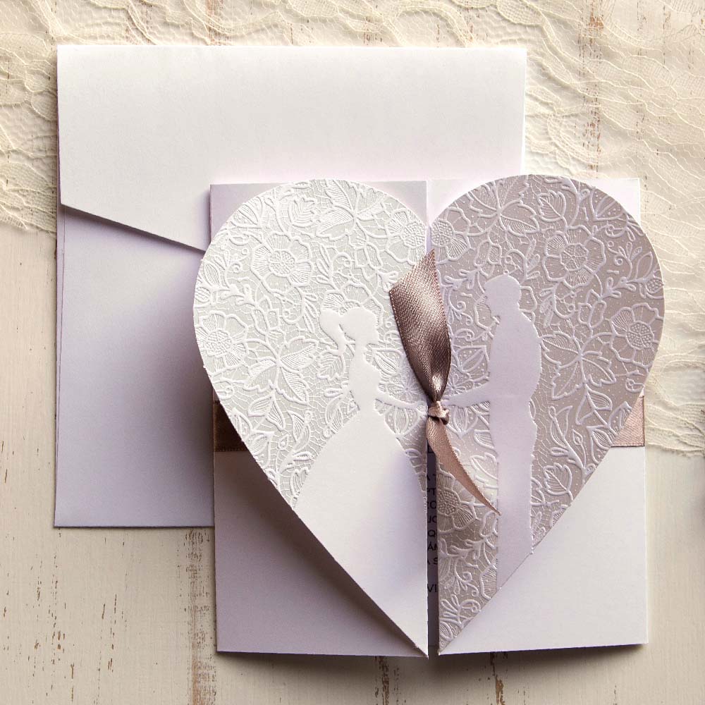 Invitación novios corazón 39850