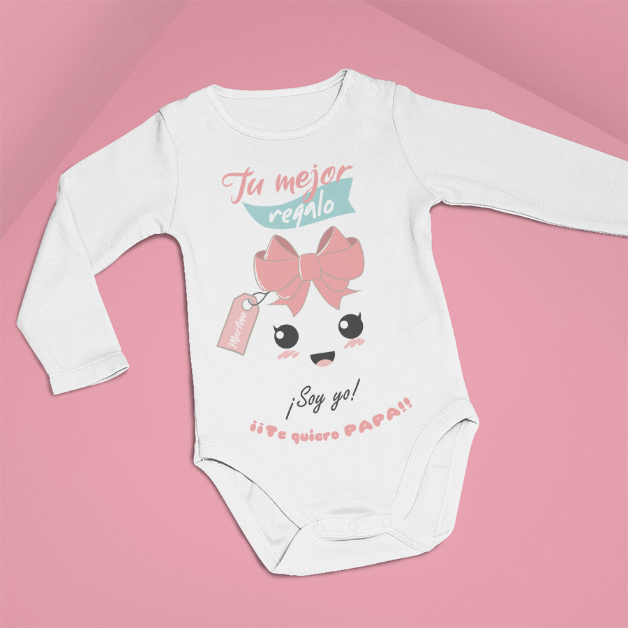 Body bebé manga larga “Tu mejor Regalo PAPÁ” Mod. niña