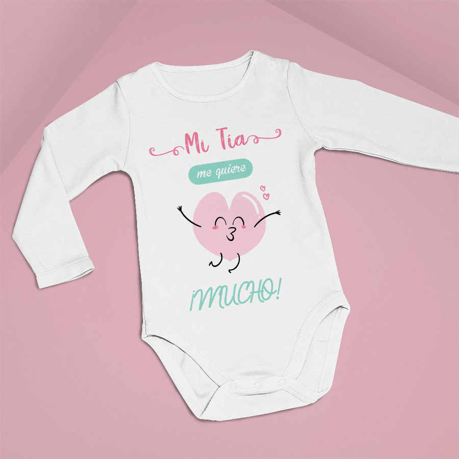 Body bebé manga larga “Mi tía me quiere mucho”