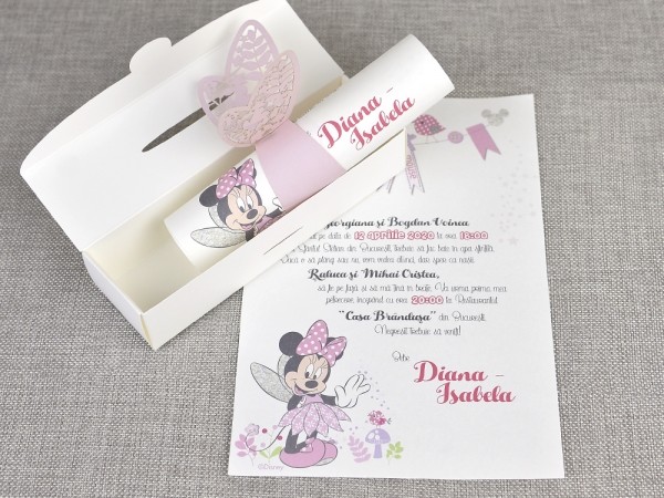 Invitación Minnie mariposa 15708