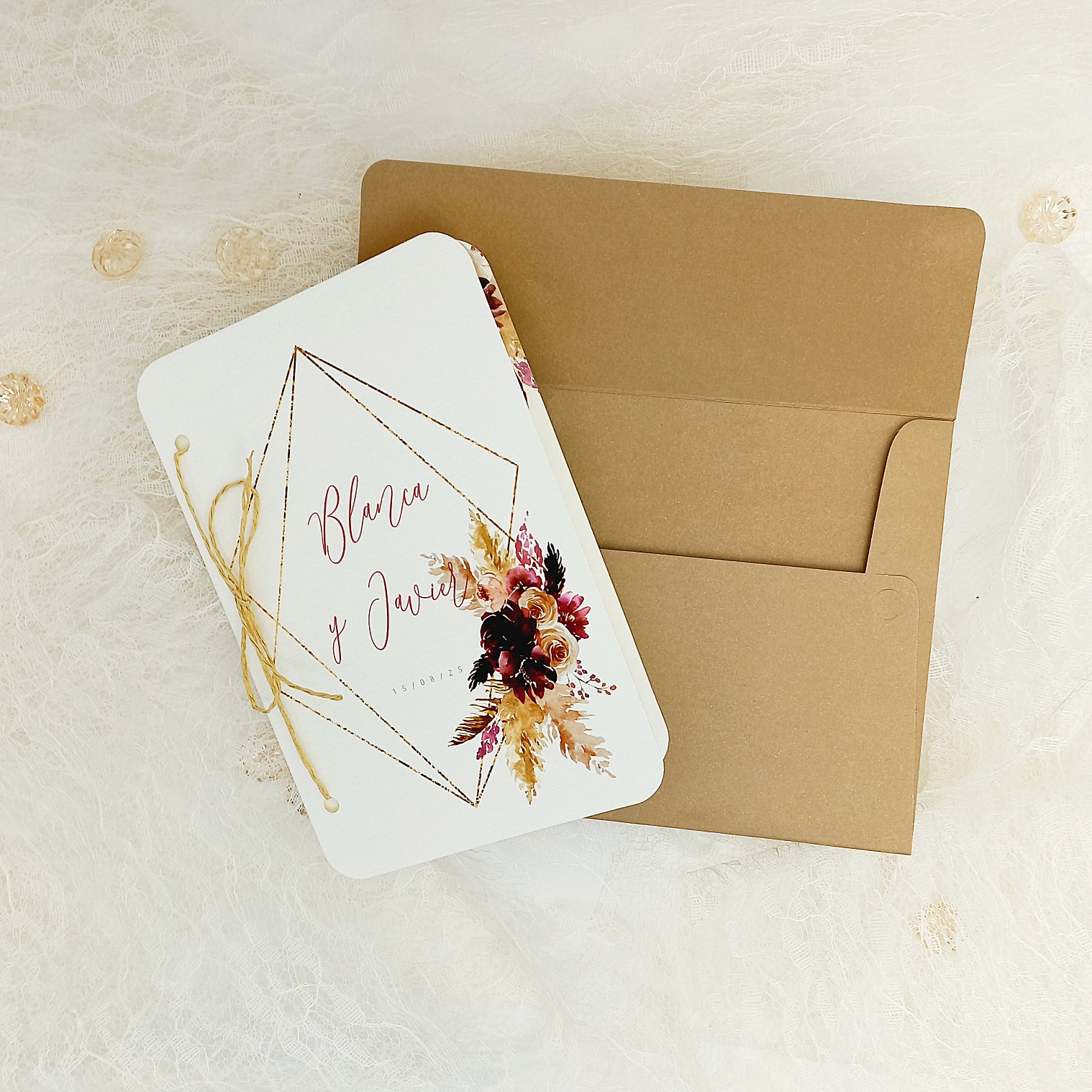 Invitación díptico flores 39902