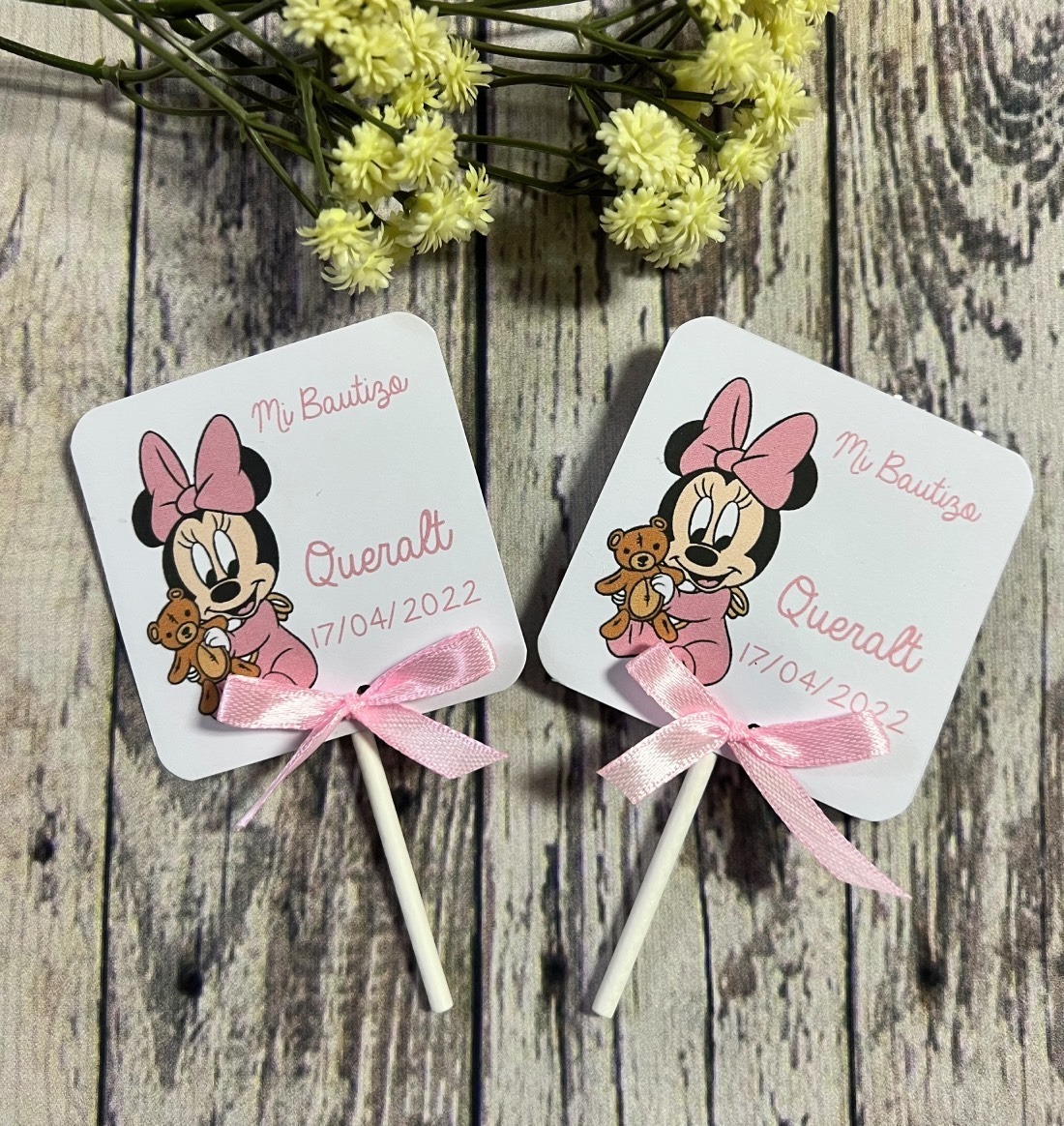 Piruleta de agradecimiento baby minnie
