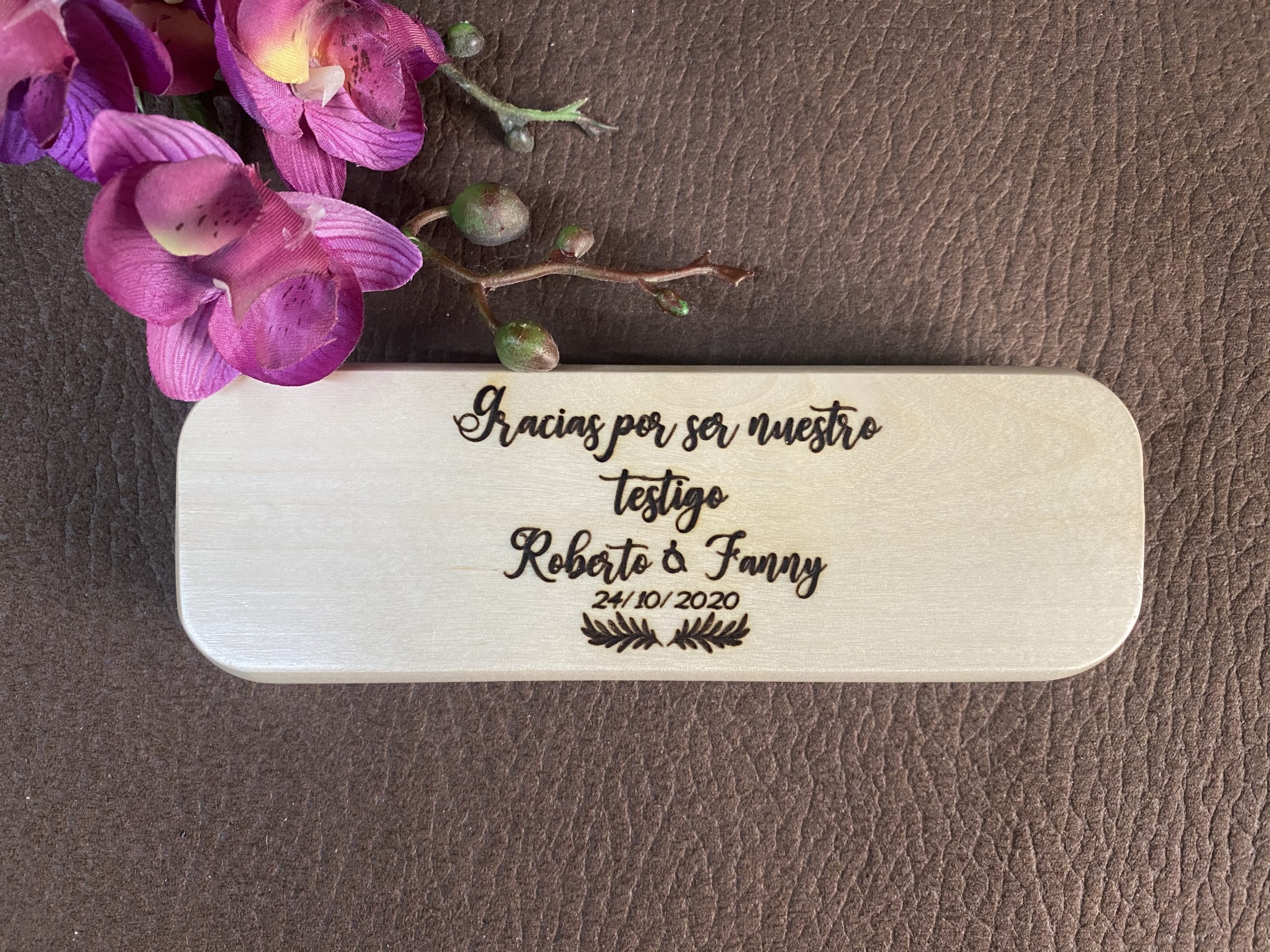 Bolígrafo para testigos de boda personalizado