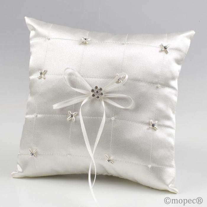 Cojín de Alianzas de Cuadros con Perlas y Diamantes A91