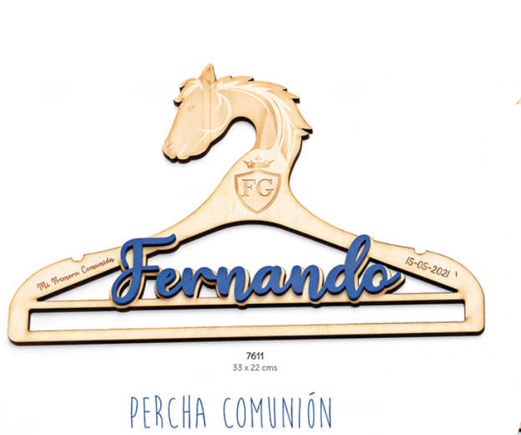 Percha caballo madera comunión 7611
