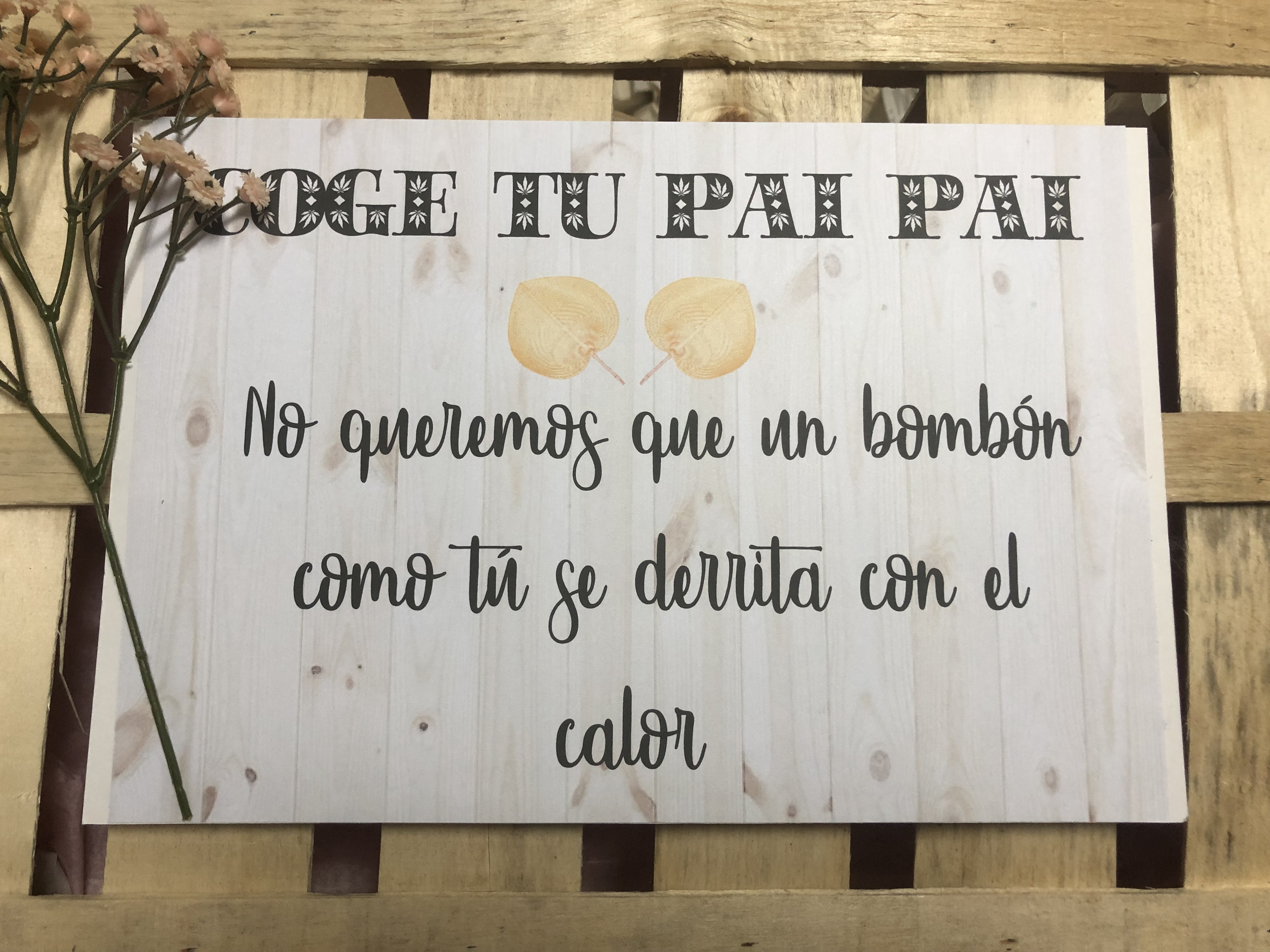 Cartel «coge tu pai pai»