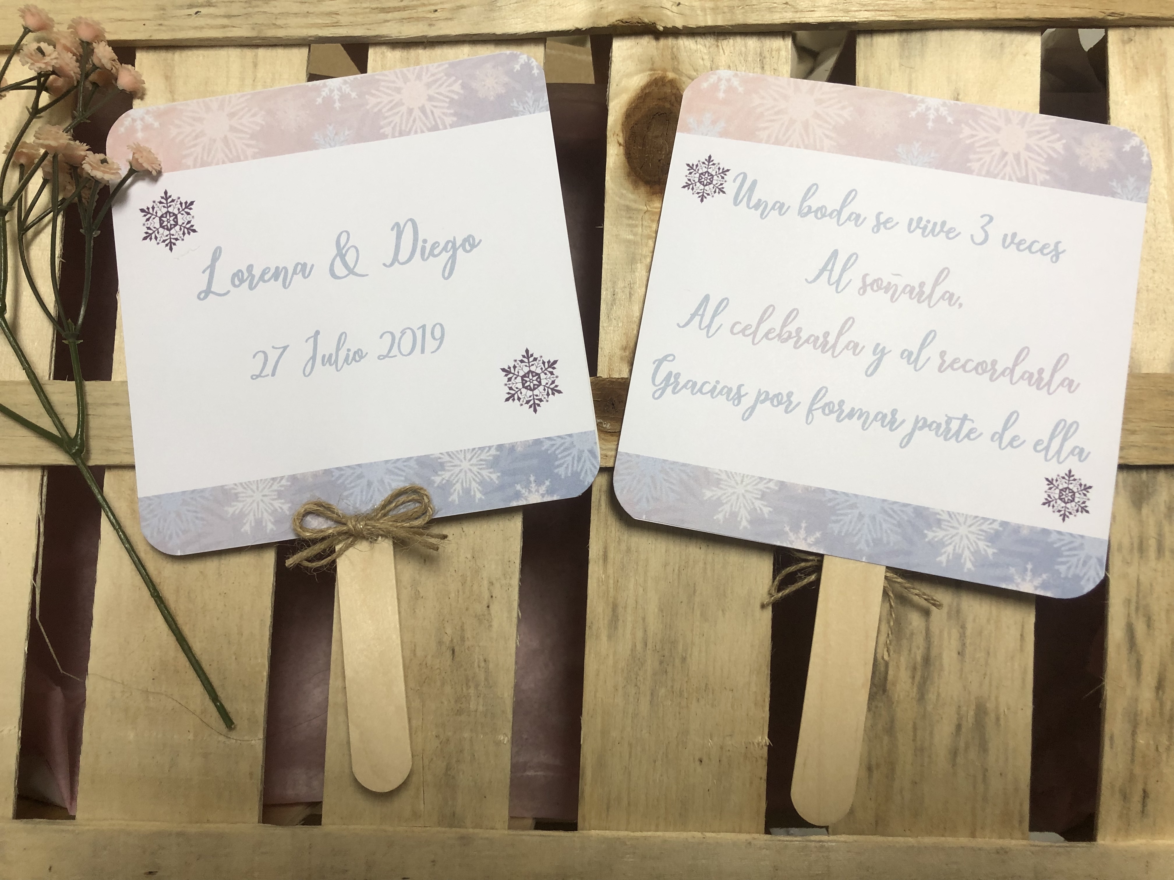 Pai pai boda copos de nieve