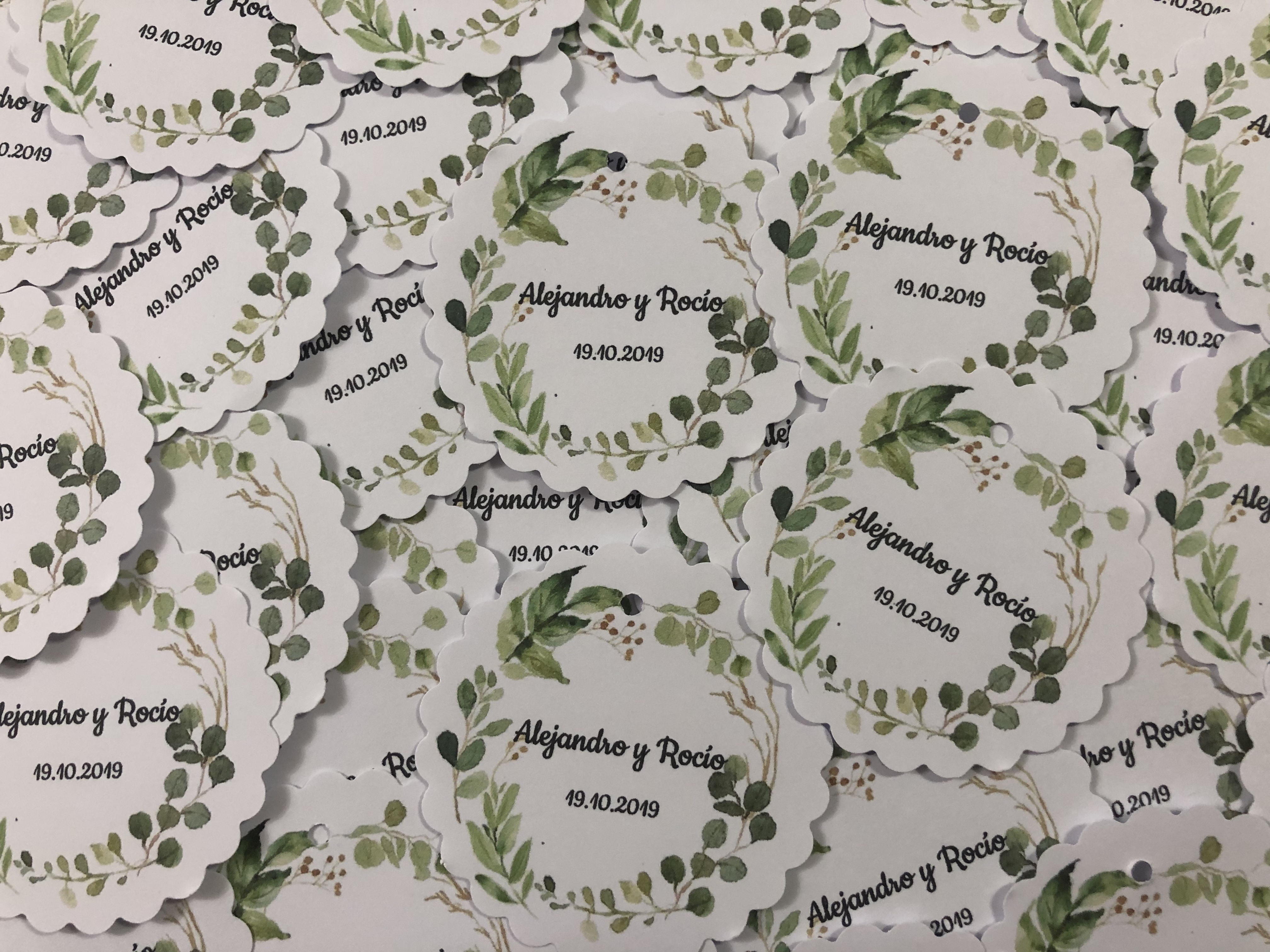 Tarjeta para detalles corona hojas