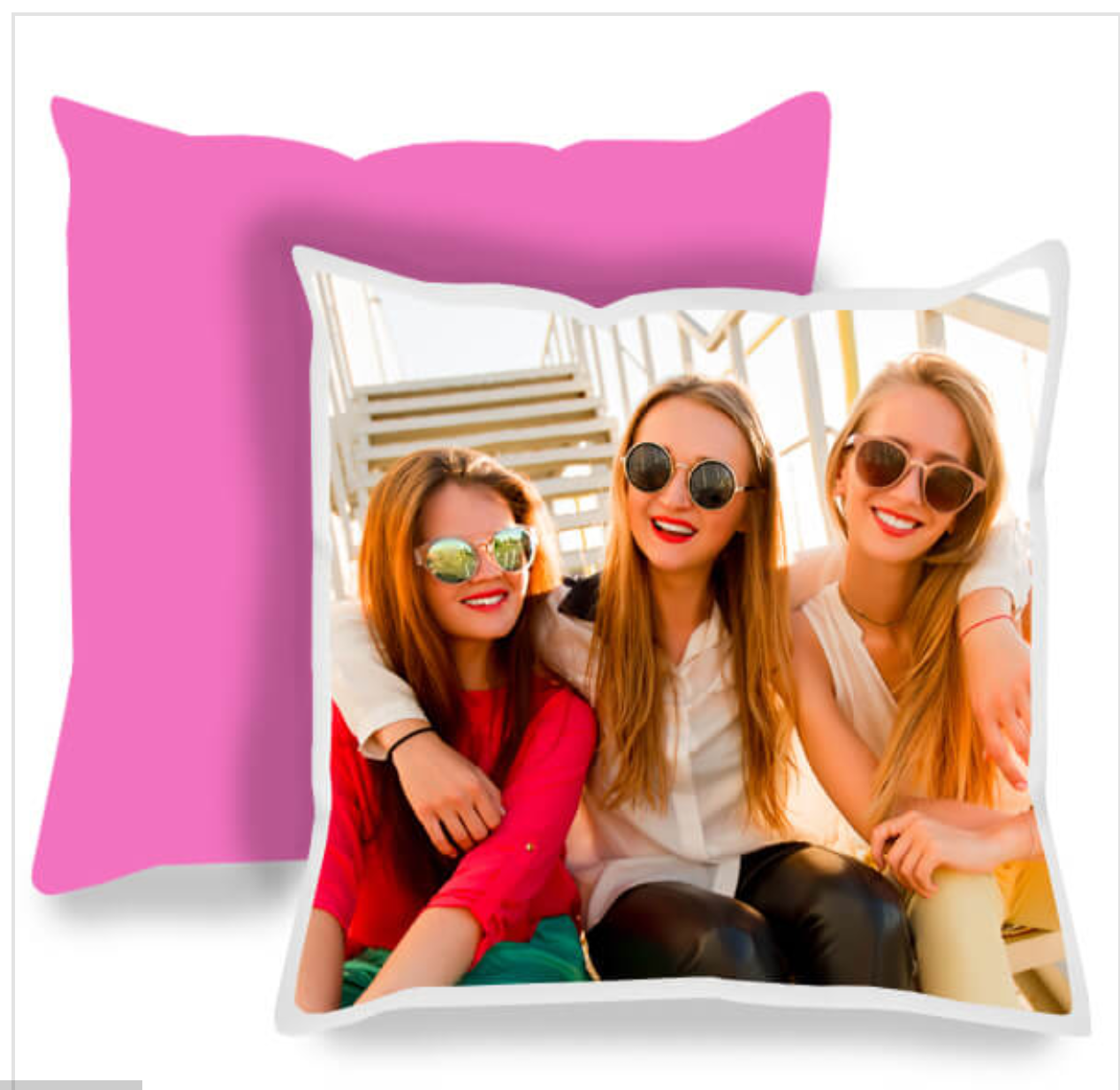 Cojín personalizado cuadrado 40×40 una cara rosa