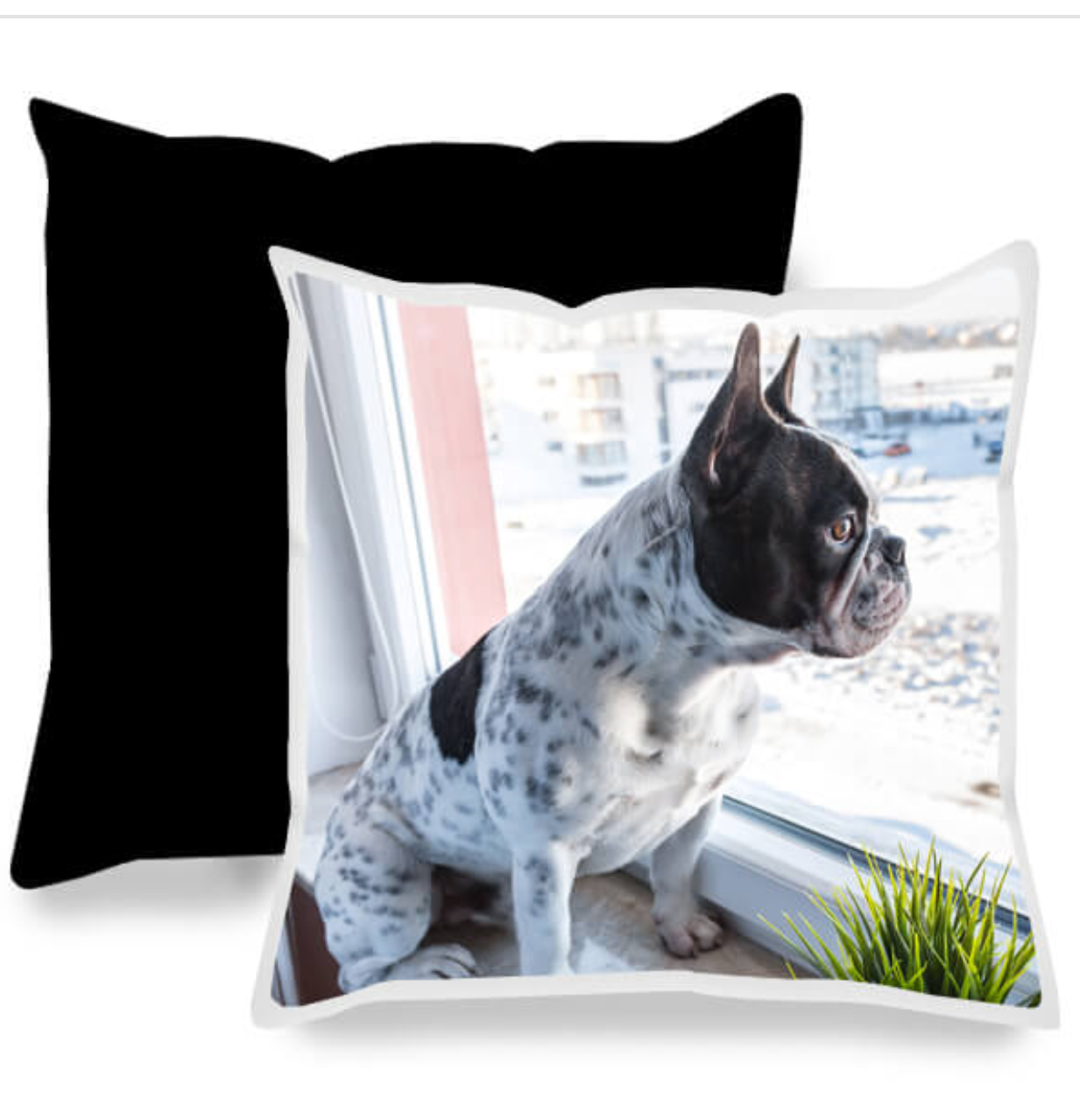Cojín personalizado cuadrado 40×40 una cara negro