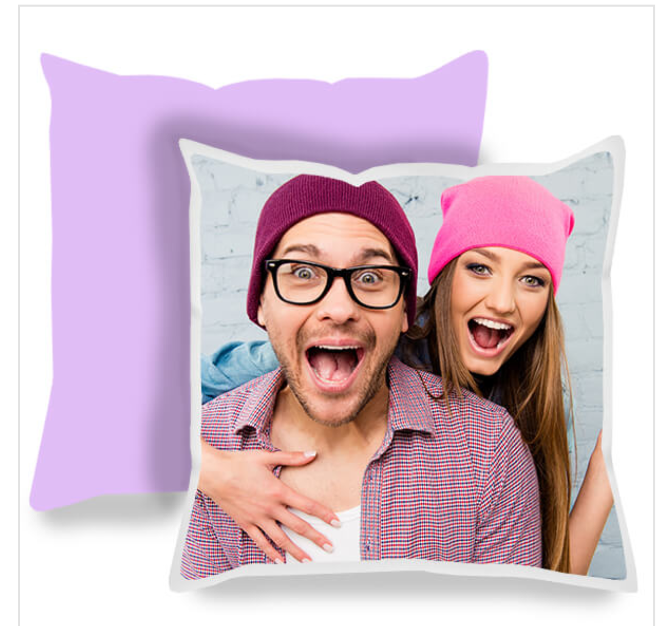 Cojín personalizado cuadrado 40×40 una cara lila