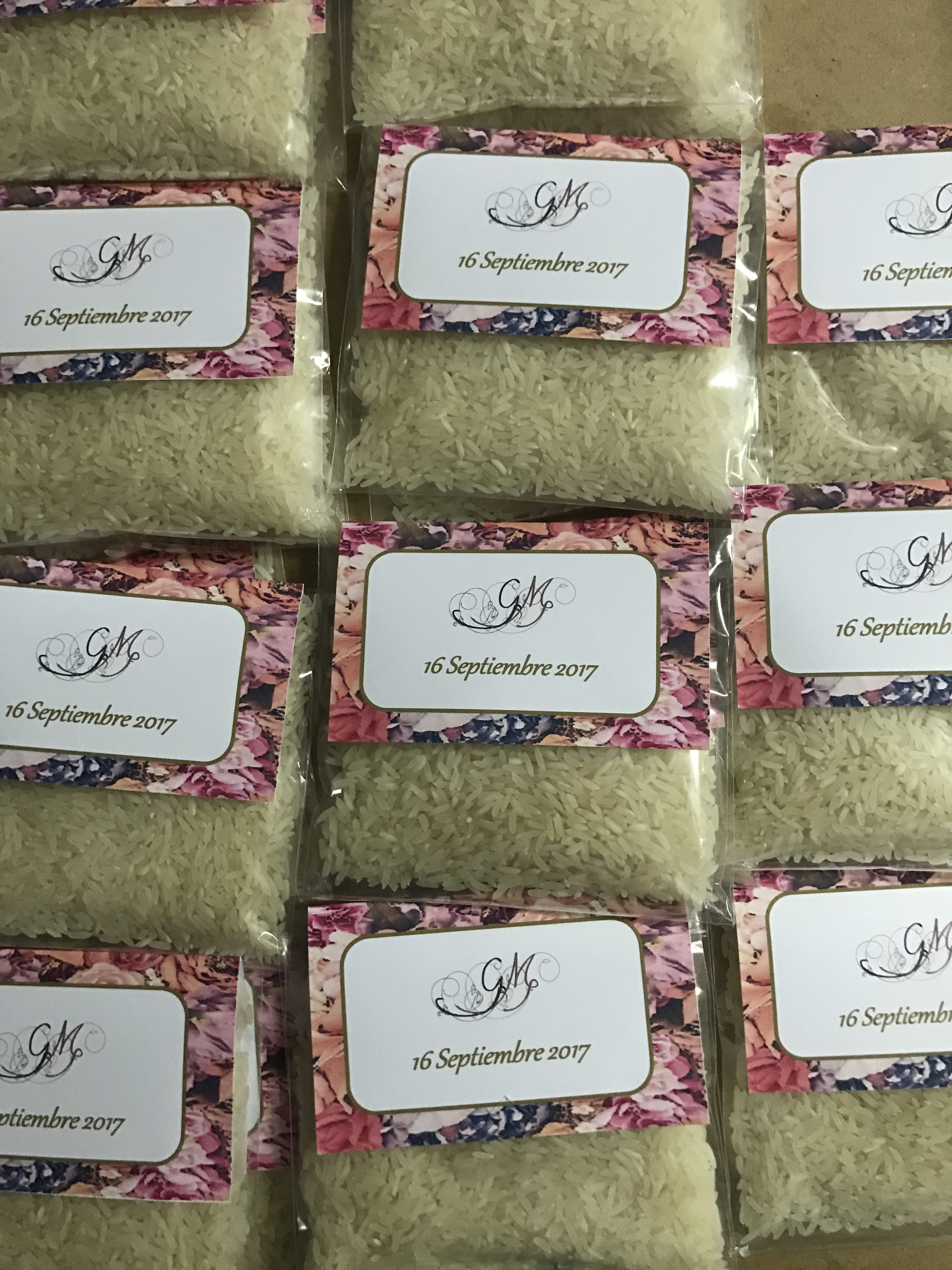 Bolsa de arroz fondo flores naranjas y rosas