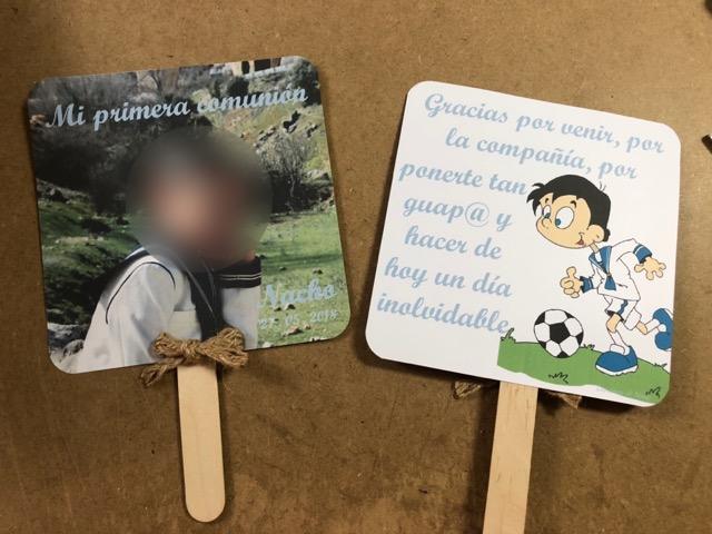 Pai pai niño fútbol comunión con foto (opcional)