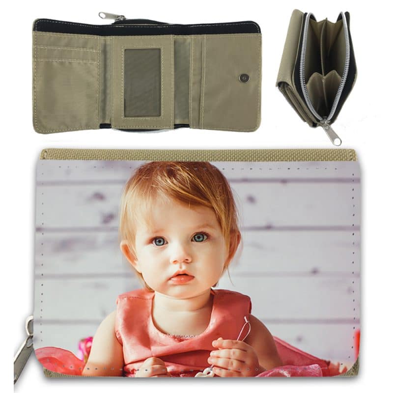 Monedero pequeño beige personalizado