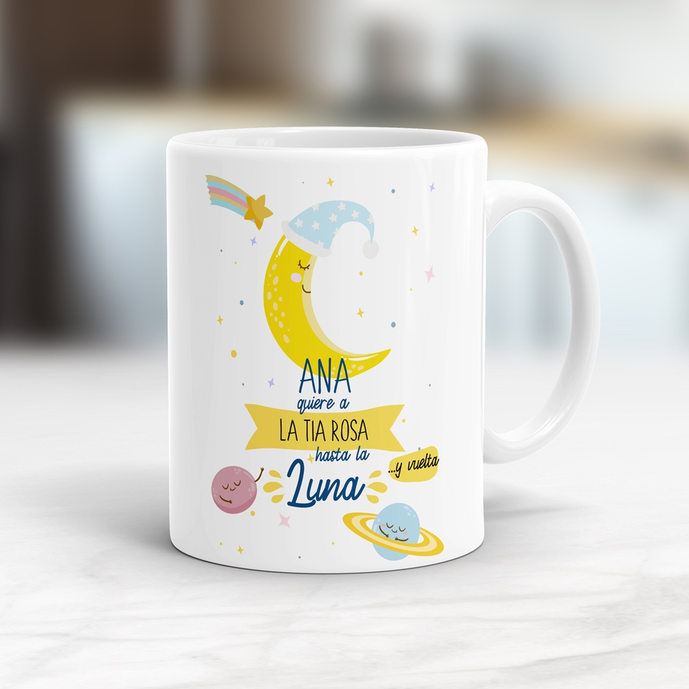 Taza personalizada “Te quiero hasta la luna”