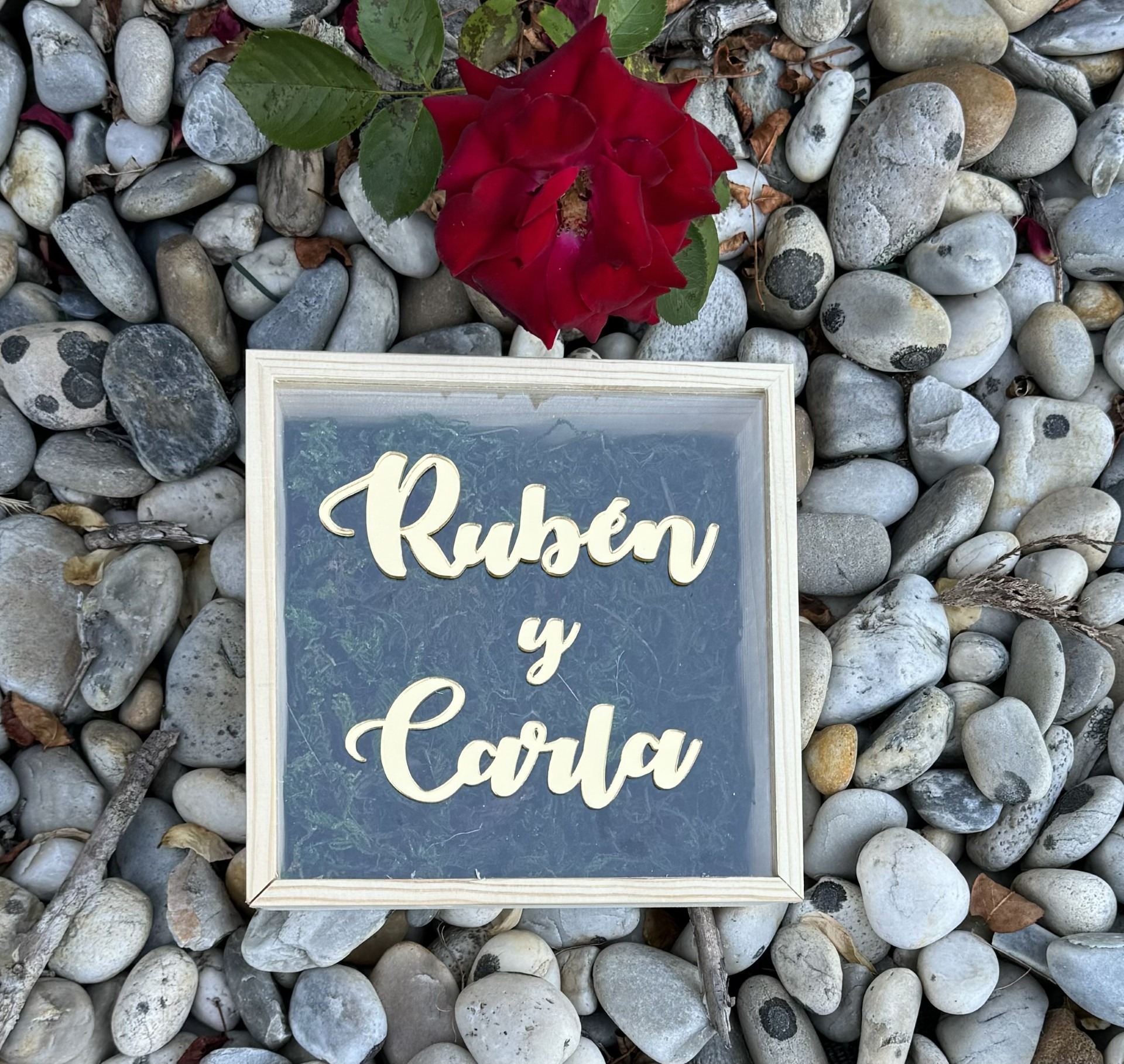 Caja alianzas o arras en madera y metacrilato