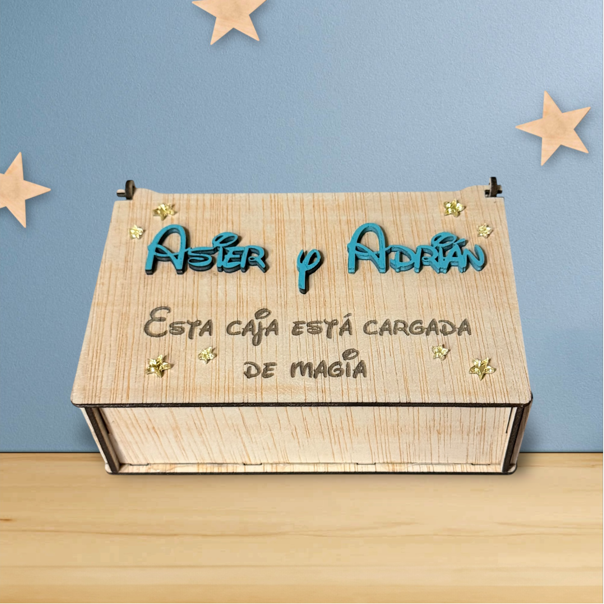 Caja de madera personalizada con llave disney