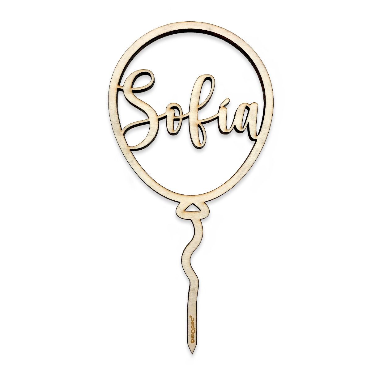 Cake topper madera globo W430