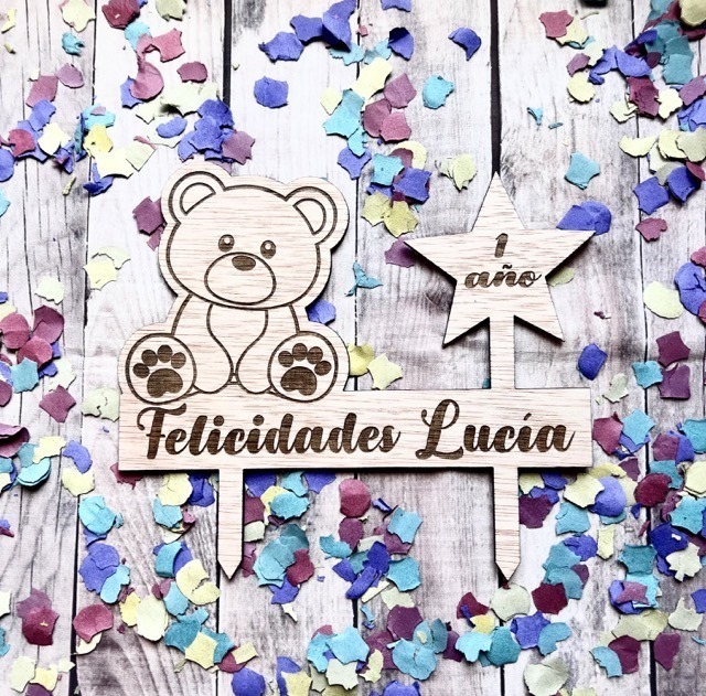 Cake topper oso con estrella