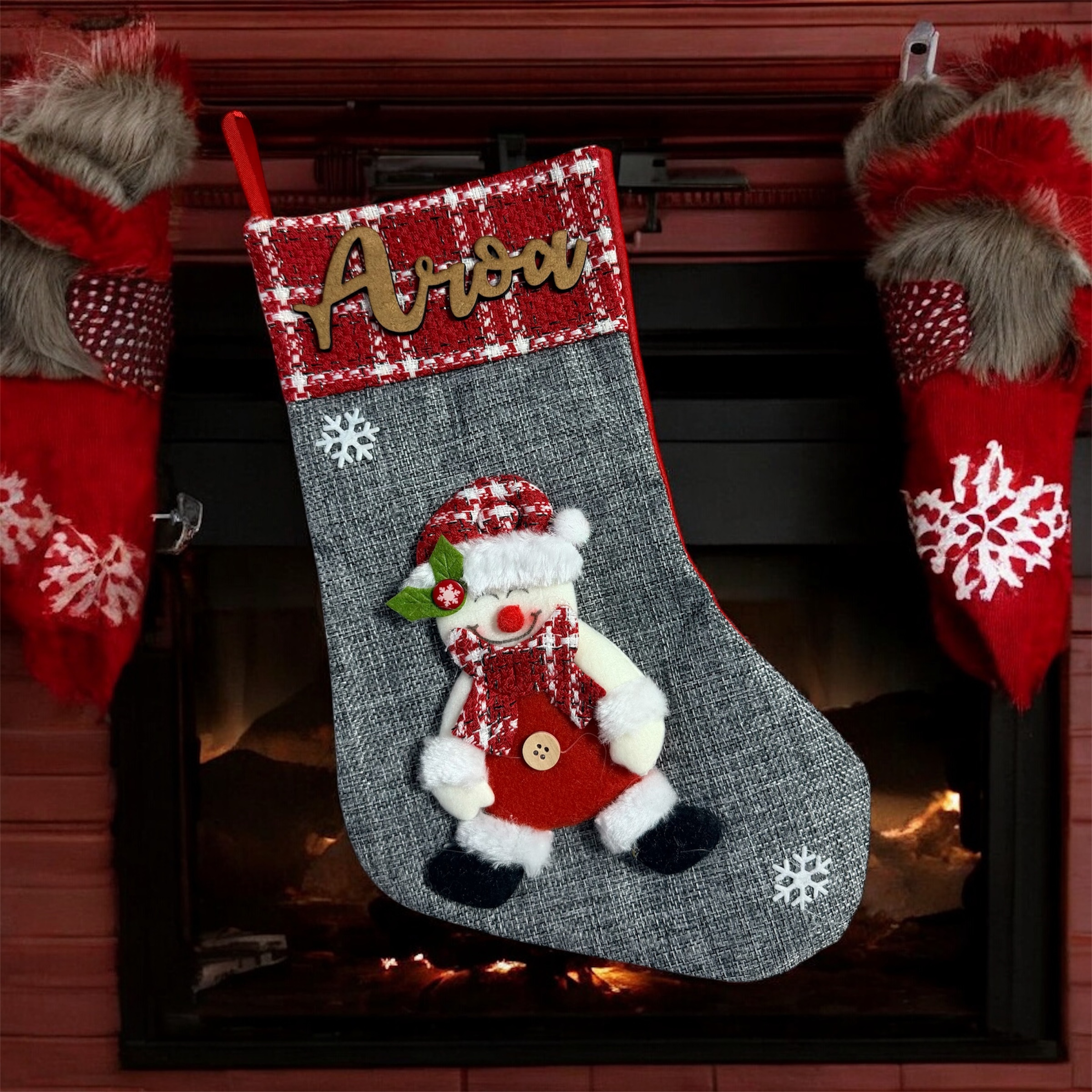 Bota navidad personalizada gris