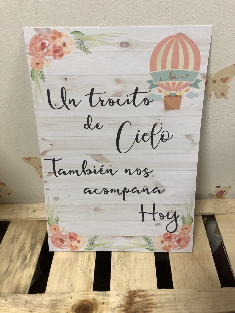 Cartel «Un trocito de cielo» cartón pluma
