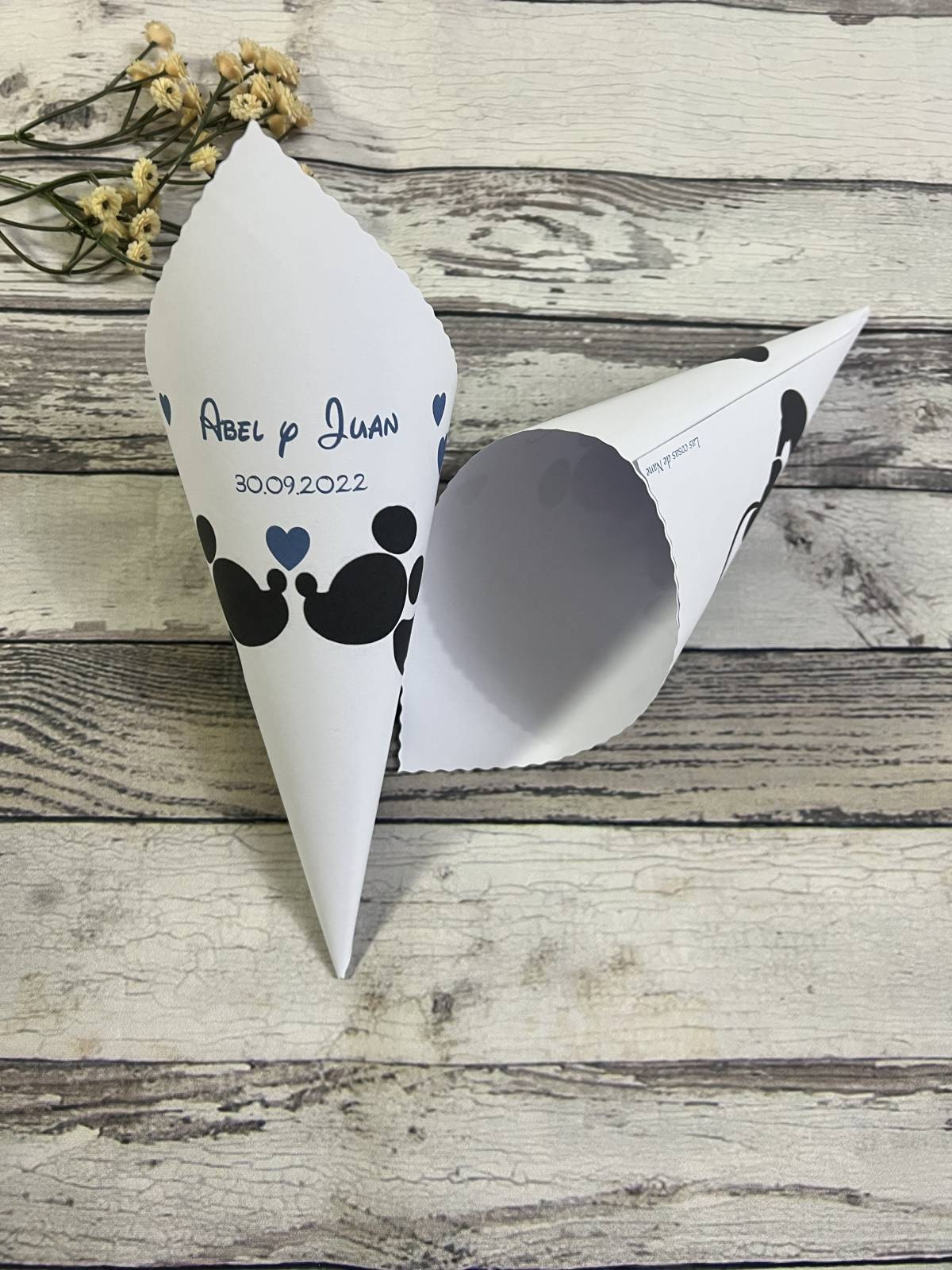 Cono boda silueta mickey y mickey