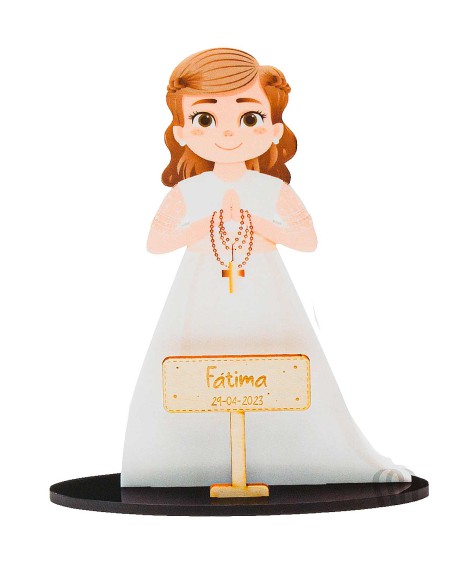 Figura personalizada para tarta niña comunión rosario 7652