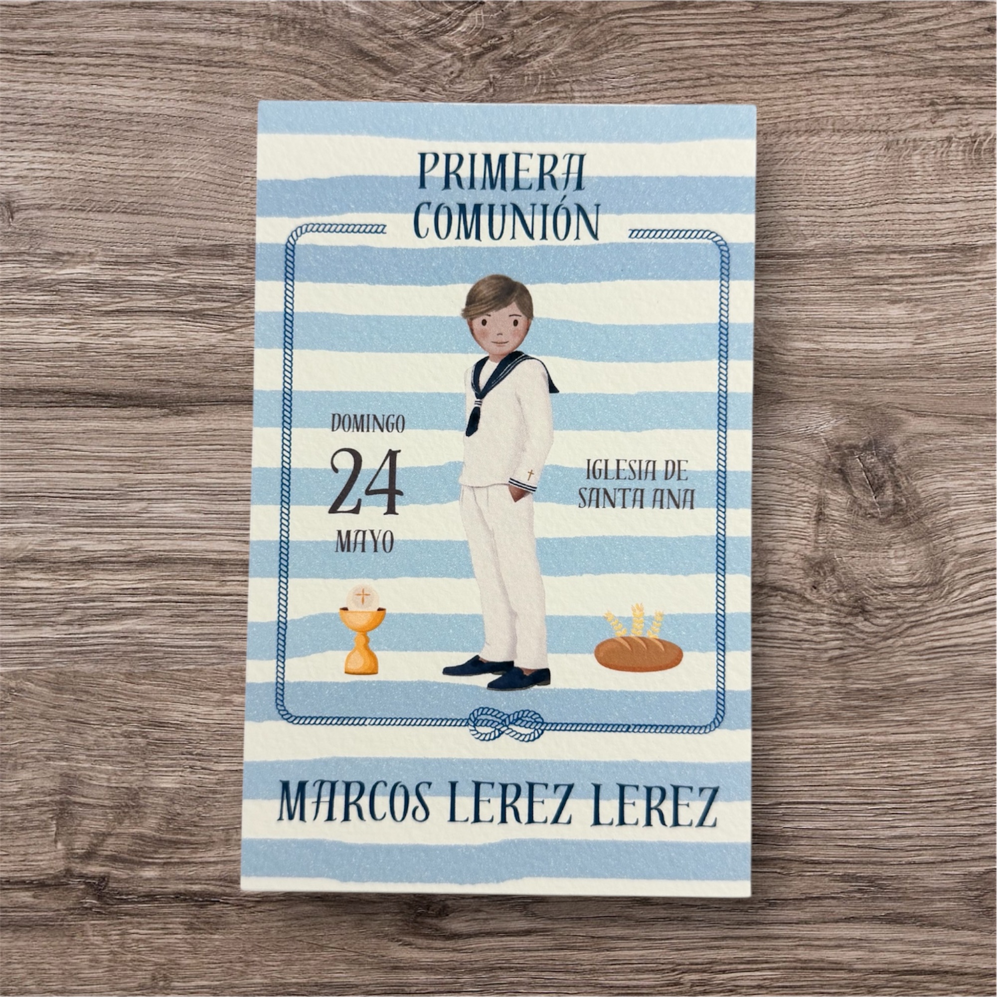 Estampa comunión niño marinero
