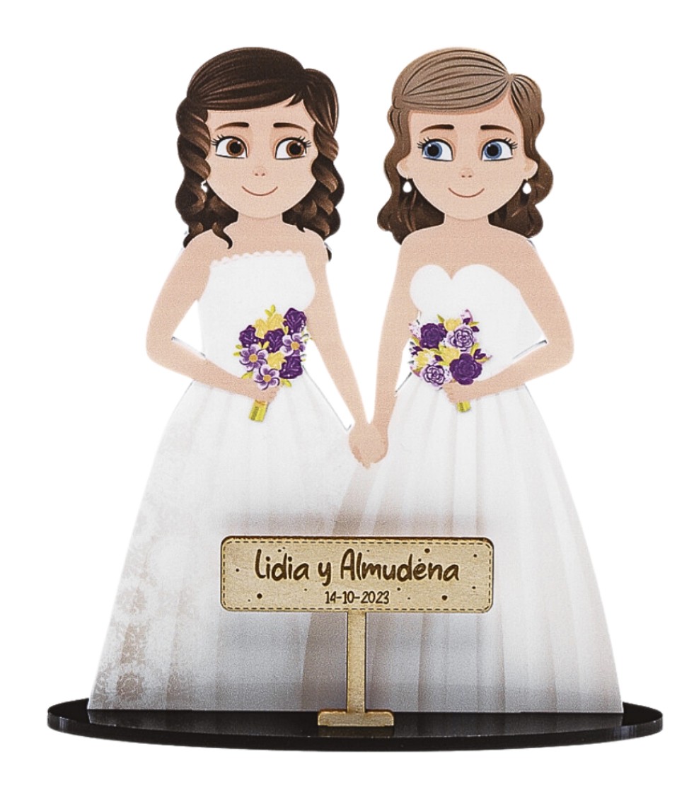 Cake topper novias metacrilato 7144
