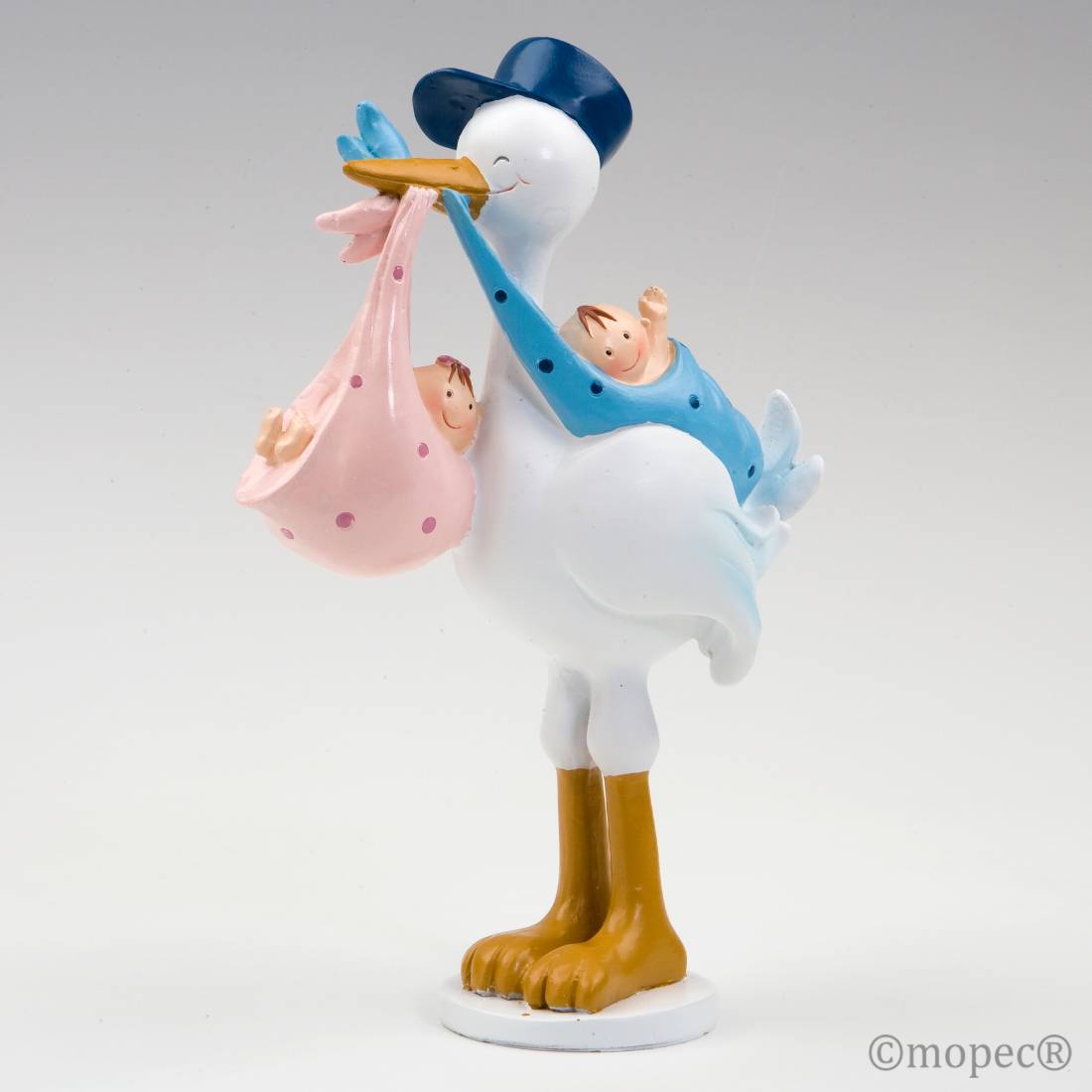 Figura para tartas de cigüeña amorosa Pit o Pita mellizos Y581u