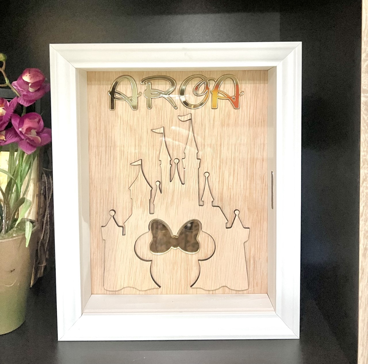 Hucha personalizada castillo disney con minnie