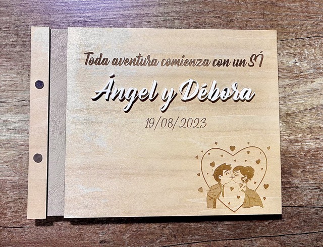 Libro de firmas boda con metacrilato y frase