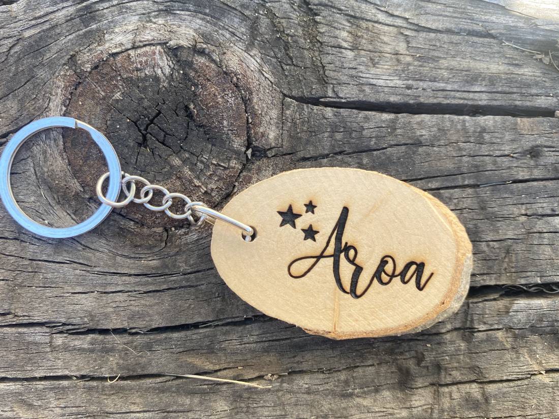 Marcasitios llavero estrellas de madera personalizado