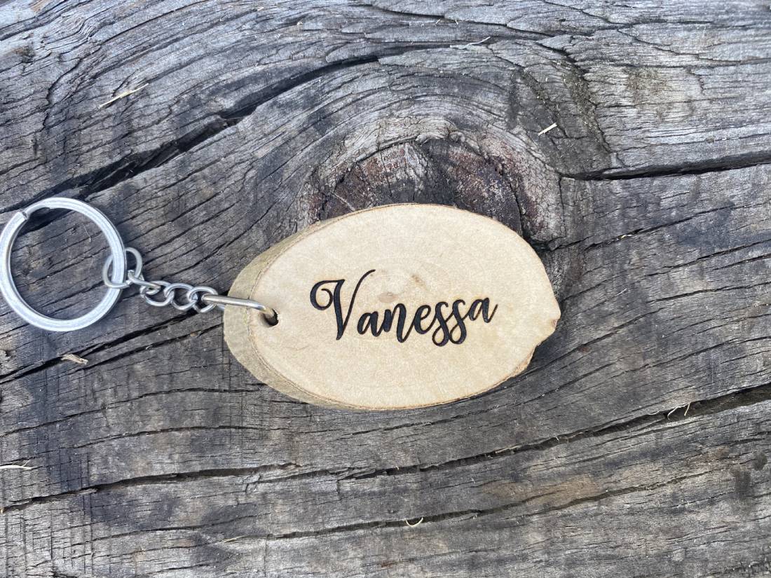 Marcasitios llavero doble cara madera personalizado