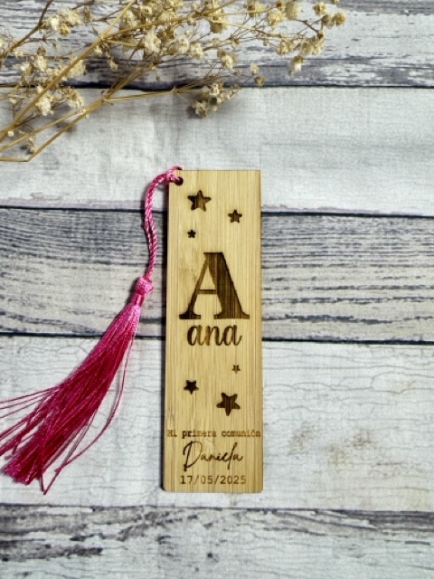 Marcapáginas bambú personalizado