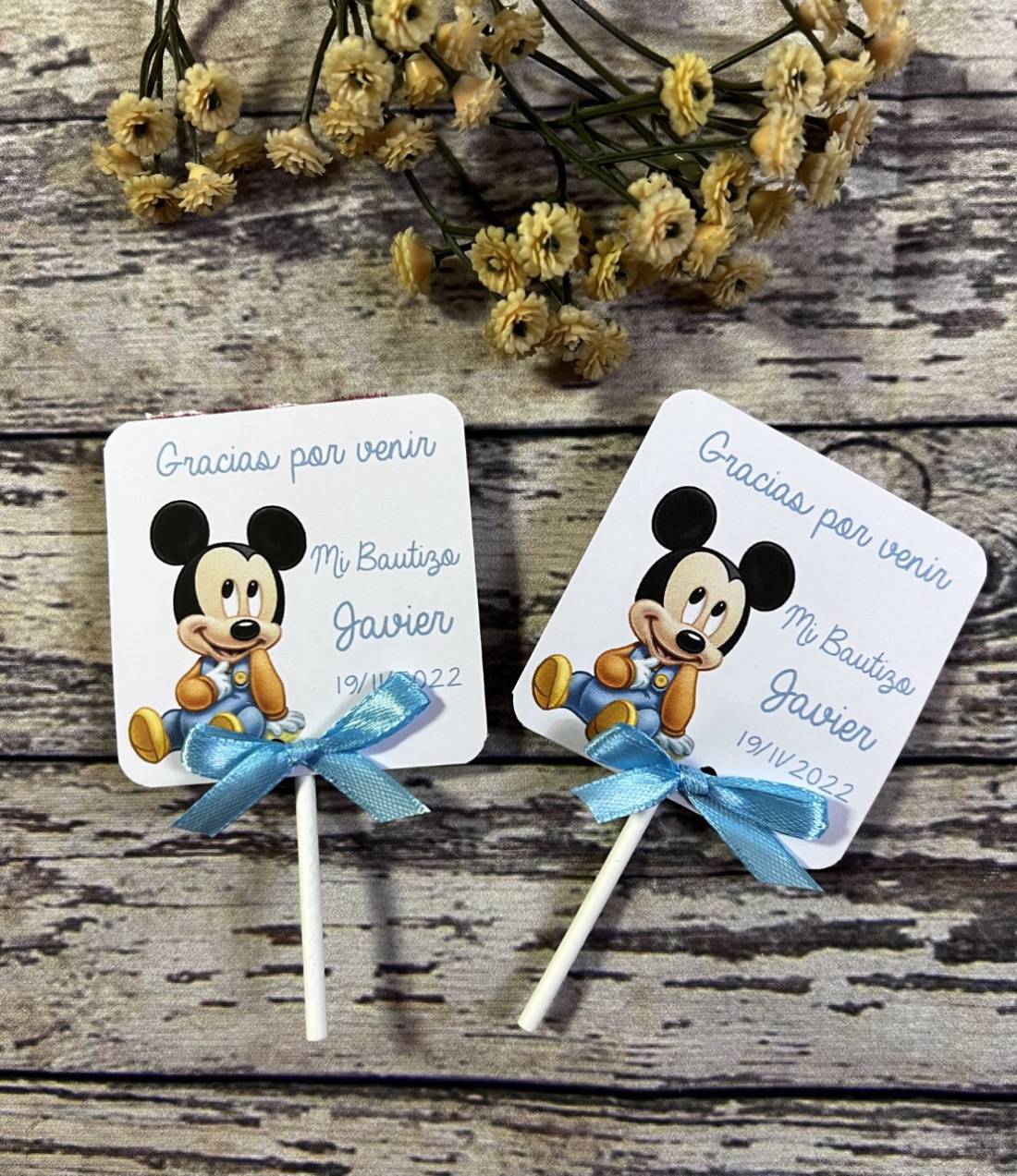 Piruleta de agradecimiento baby mickey