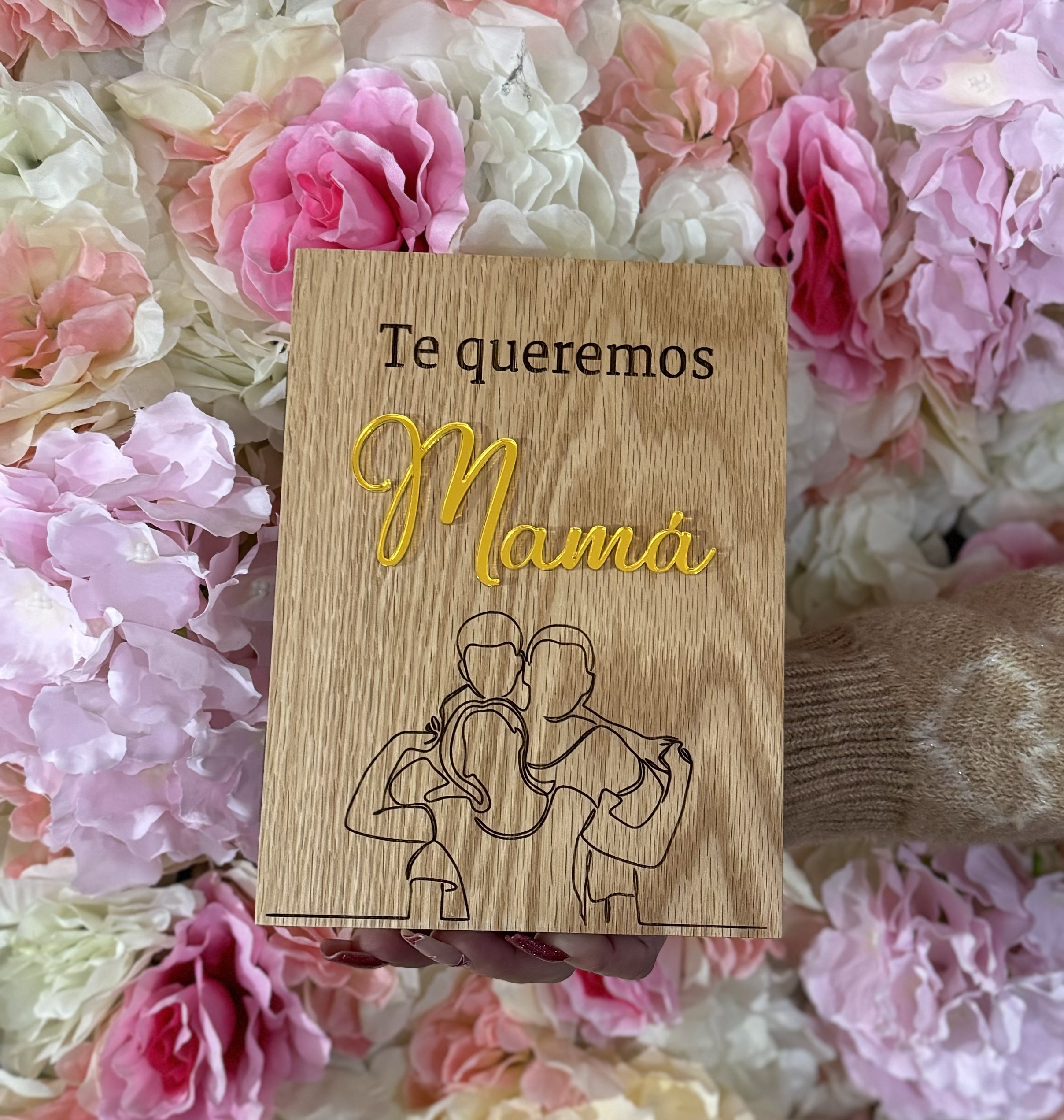 Portafotos Mamá silueta dos niños