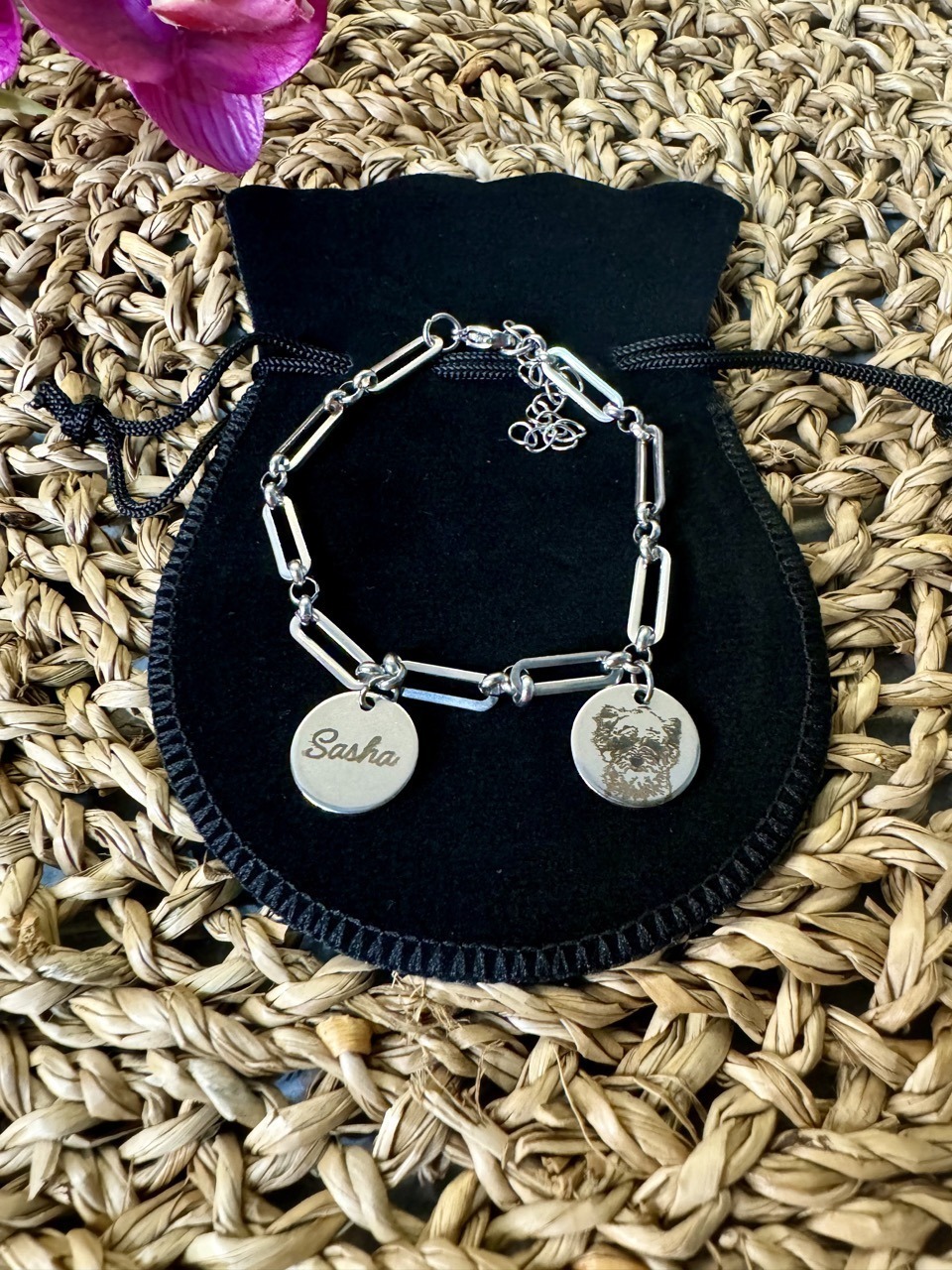 Pulsera acero con medallas personalizadas