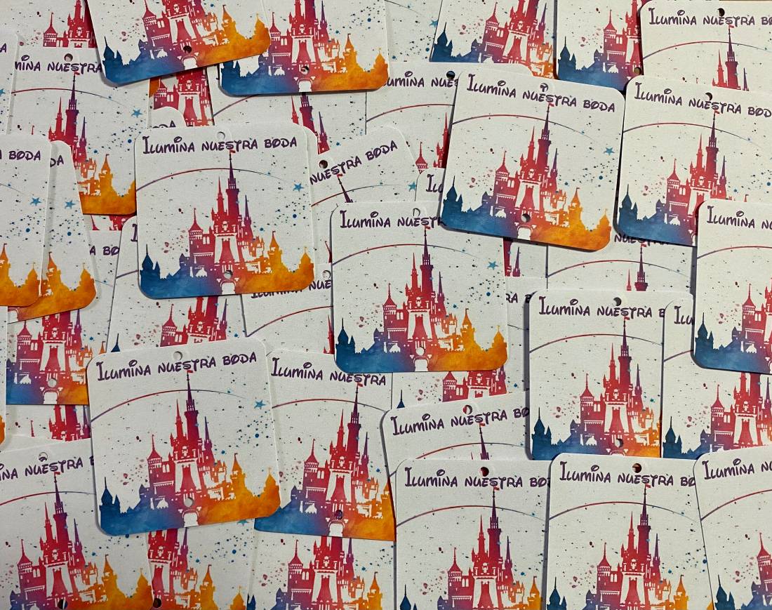 Tarjeta bengala fondo castillo disney