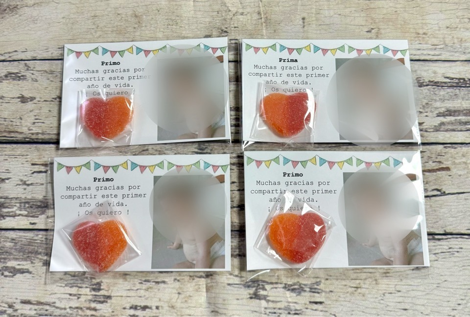 Tarjeta de agradecimiento con bombón CON FOTO