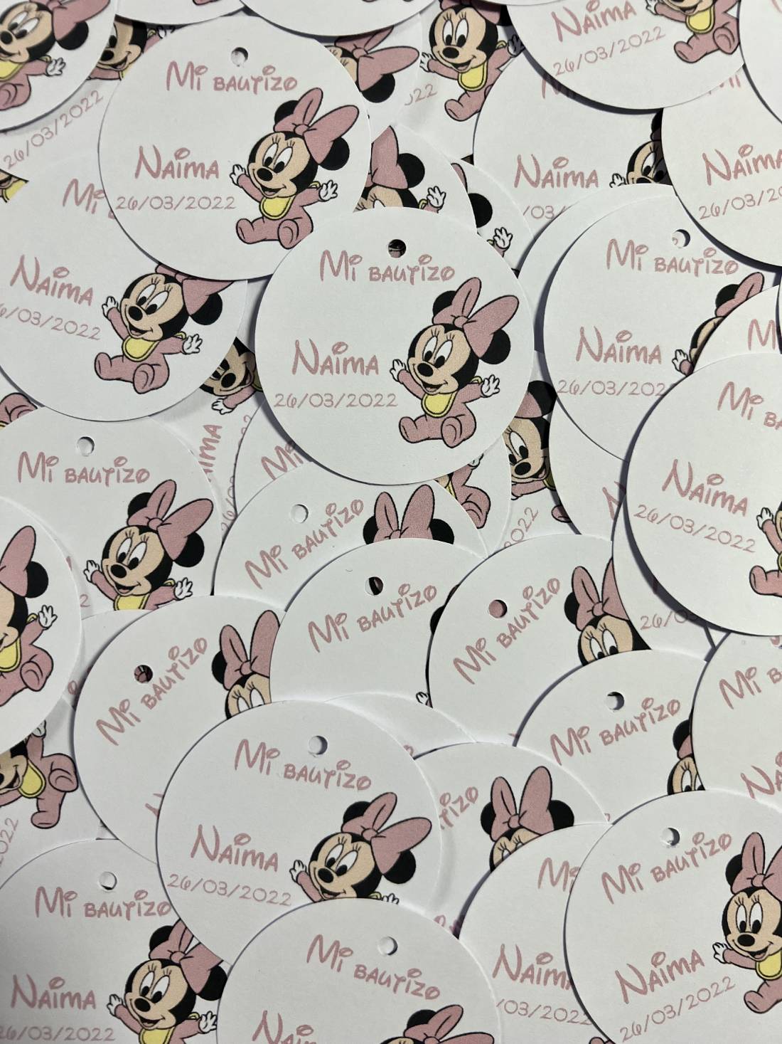 Tarjeta detalles baby minnie