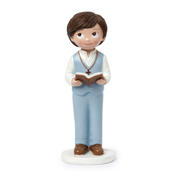 Figura pastel comunión niño chaleco y biblia Y96