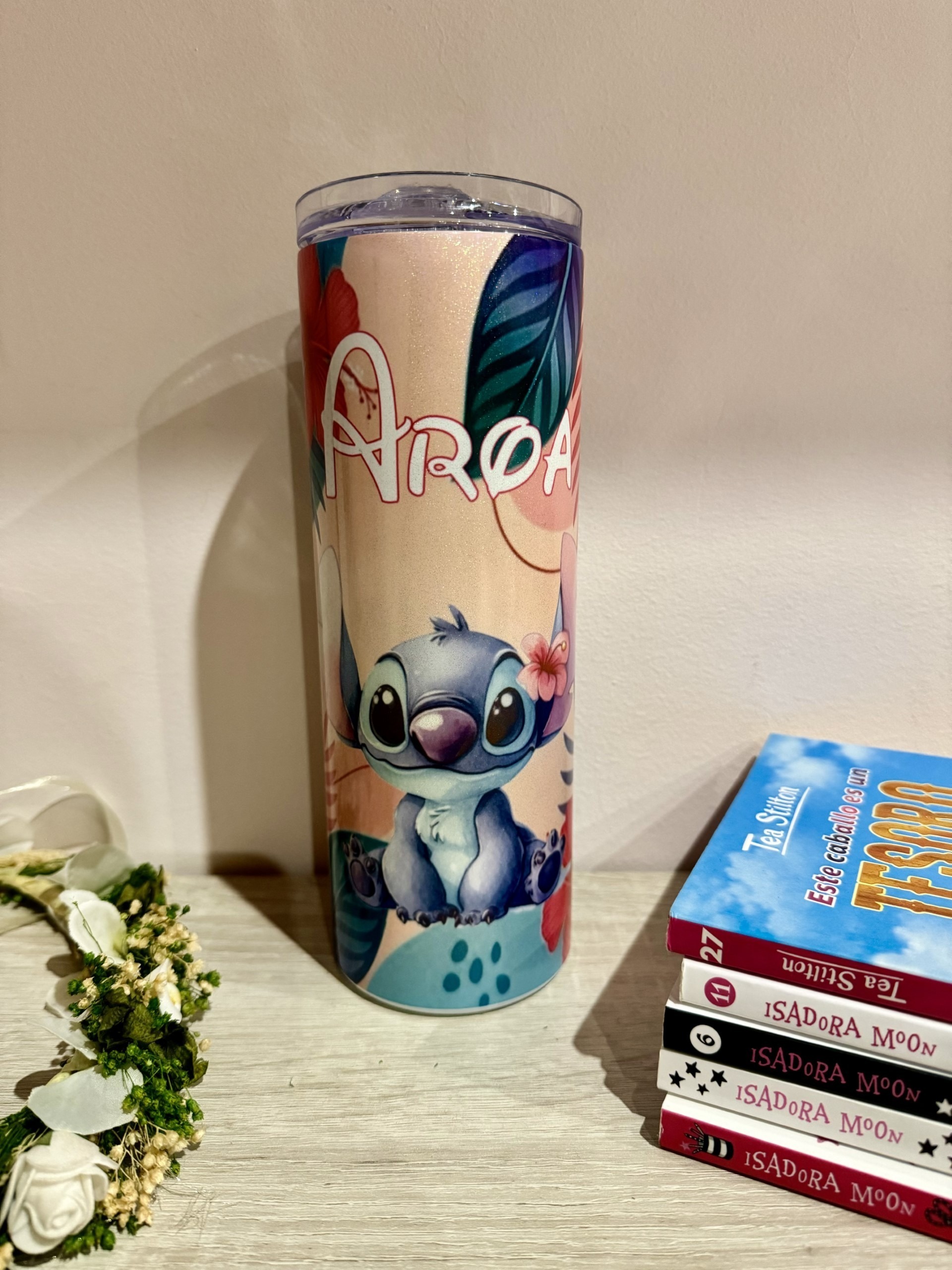 Vaso termo acabado glitter stitch