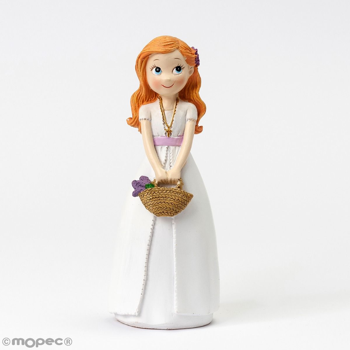 Figura pastel niña Comunión cesto flores Y621